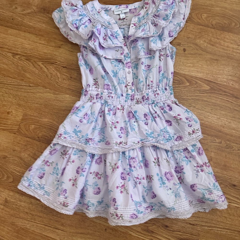LoveShackFancy x Target Lou Ruffle Mini Dress Purple S - Picture 14 of 14
